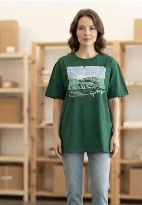 Tricou dama Serena .culoarea verde,Engros